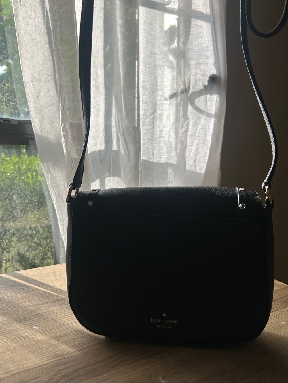 kate spade Black Crossbody Bag with Gold Logo